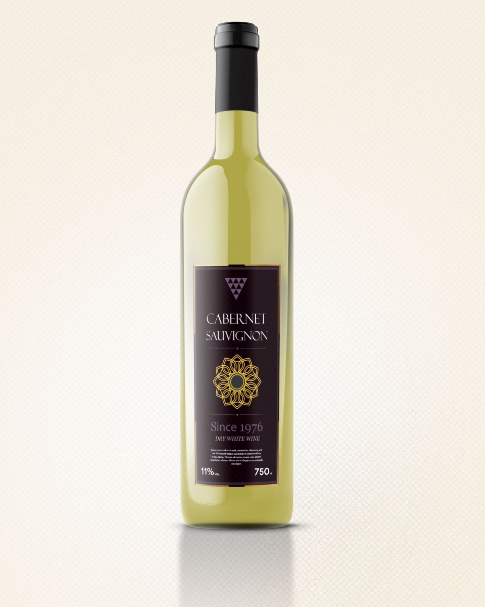 עיצוב חומרי מכירה: עיצוב תווית\לבל עבור בקבוק יין מתוצרת קברנה סבניון.